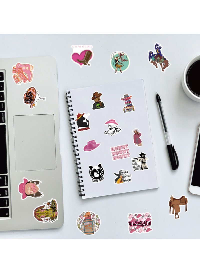 قوس قزح أورينبو ملصقات Preppy، مجموعة من 50 قطعة من ملصقات رعاة البقر للأطفال والبنات، ملصقات غربية لزجاجات المياه ومجلات الكمبيوتر المحمول وملصقات الجيتار الجمالية وملصقات فينيل مقاومة للماء - Image 4