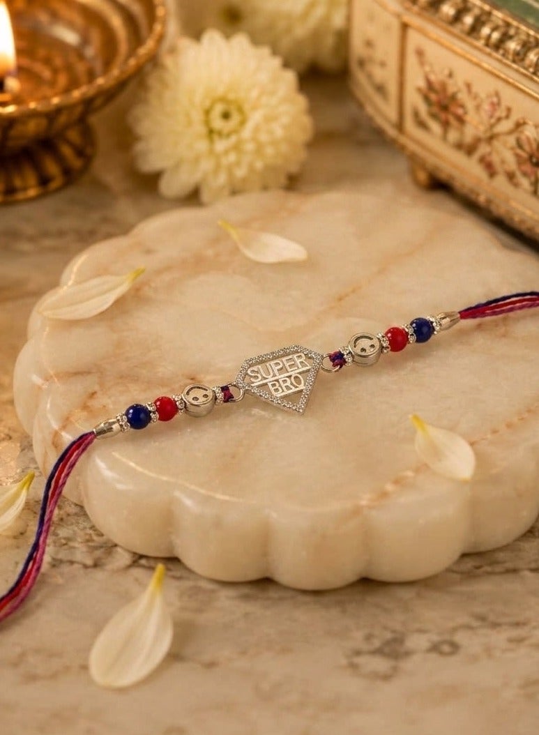 Kannan Jewels Kannan Premium Handcrafted 925 Silver Super Bro Design Rakhi- 41 cm - Image 3
