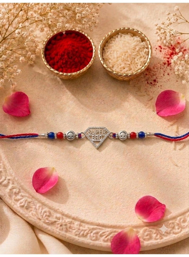 Kannan Jewels Kannan Premium Handcrafted 925 Silver Super Bro Design Rakhi- 41 cm - Image 4