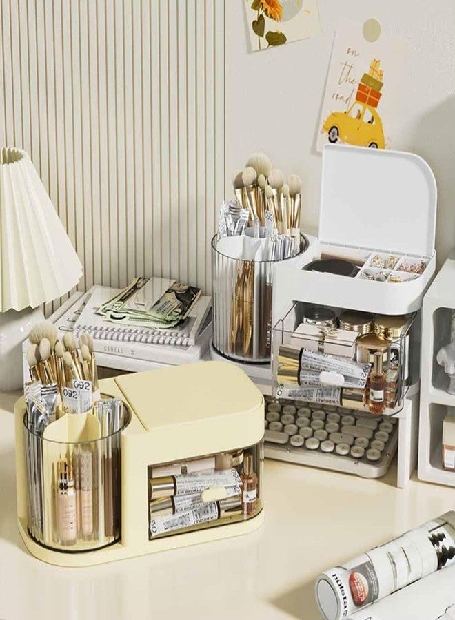 Crobat صندوق مجوهرات دوار من كروبات، حامل أقلام مائل، صندوق تخزين متعدد الوظائف للأدوات المكتبية، صندوق تخزين لمستلزمات السكن الجامعي، حاوية مستحضرات تجميل - Image 4