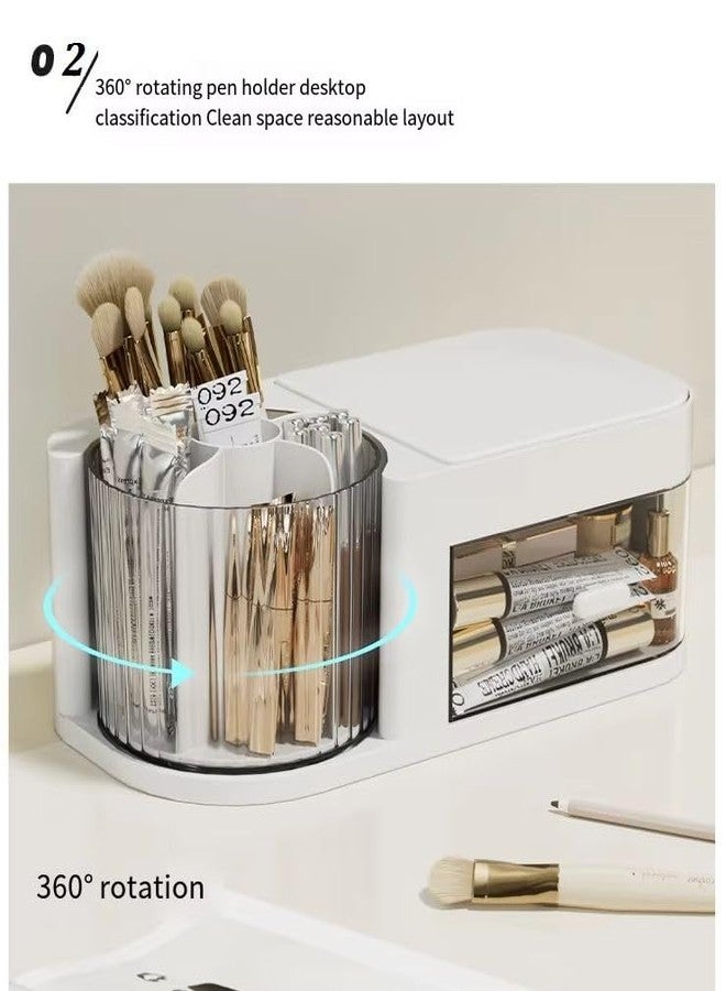 Crobat صندوق مجوهرات دوار من كروبات، حامل أقلام مائل، صندوق تخزين متعدد الوظائف للأدوات المكتبية، صندوق تخزين لمستلزمات السكن الجامعي، حاوية مستحضرات تجميل - Image 2