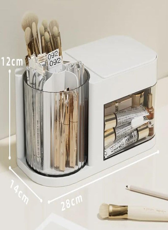 Crobat صندوق مجوهرات دوار من كروبات، حامل أقلام مائل، صندوق تخزين متعدد الوظائف للأدوات المكتبية، صندوق تخزين لمستلزمات السكن الجامعي، حاوية مستحضرات تجميل - Image 3