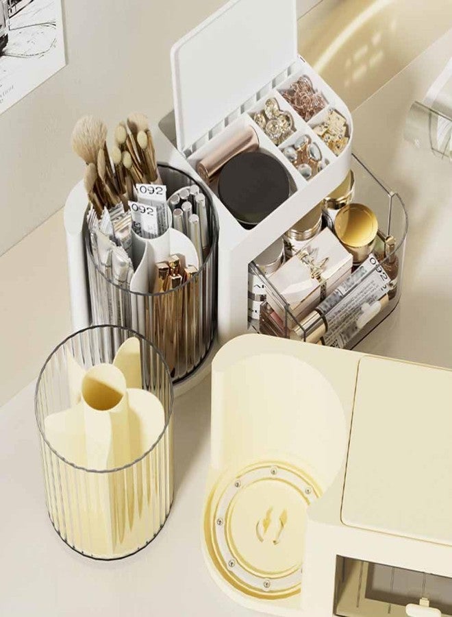 Crobat صندوق مجوهرات دوار من كروبات، حامل أقلام مائل، صندوق تخزين متعدد الوظائف للأدوات المكتبية، صندوق تخزين لمستلزمات السكن الجامعي، حاوية مستحضرات تجميل - Image 5