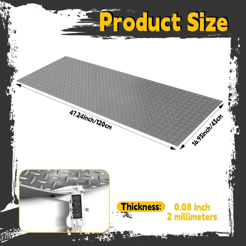 ARQRHTLY Workbench Mat, PVC Work Bench Mat with Non-Slip Texture, 2mm Thick Scratch & Stain Resistant Surface for Painting, Woodworking, Crafting, Building and Tool Protection (Grey, 16.93" x 47.24") - Image 2