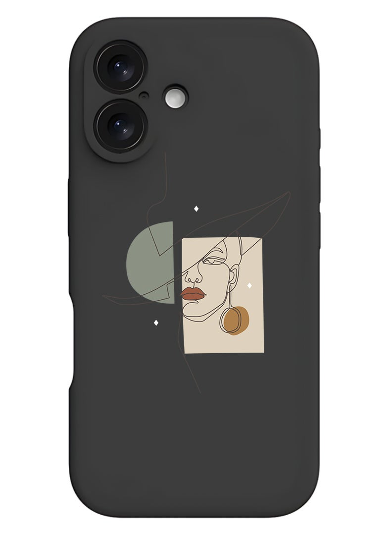 Theodor Protective Slim Fit Case Liquid Silicone Cover with Full Body Protection Anti-Scratch Shockproof Case For Apple iPhone 17 (Black) Women in Style - Image 1