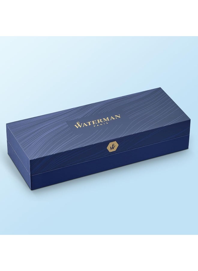 Waterman Hémisphère Kugelschreiber | Hochglänzend Schwarz Mit Zierteile AUS 23 K Gold | Mittlere Spitze | Blaue Tinte | Geschenkbox - Image 5