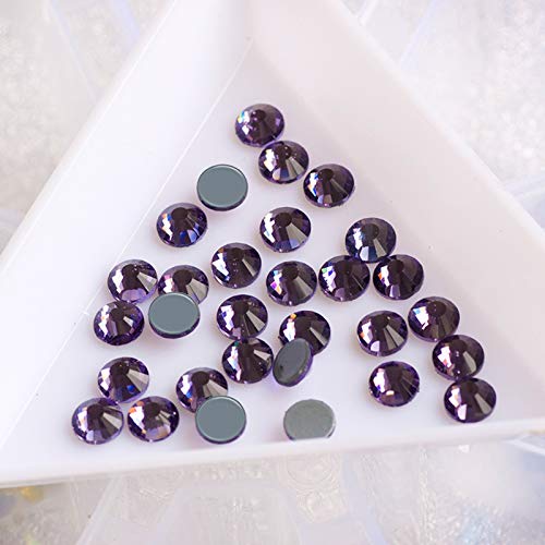 Dowarm Hotfix Crystal Rhinestones, Hot Fix Crystals for Crafts Clothes, Flatback Glass Crystal for Decoration, Round Gems (Tanzanite/Purple, SS10) - Image 5