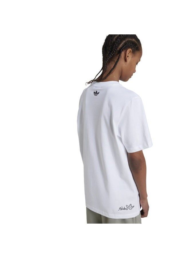 Adidas GRAPHIC TEE White Originals Kids T-SHIRTS - Image 4