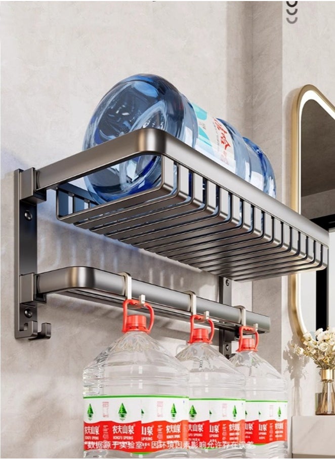 Joybos Towel Rack Bathroom Punch-Free Bathroom Storage Rack Integrated Rack Toilet Toilet Kit Bath Towel Rack 50cm*20cm*6cm Grey  - Image 4