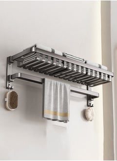 Joybos Towel Rack Bathroom Punch-Free Bathroom Storage Rack Integrated Rack Toilet Toilet Kit Bath Towel Rack 50cm*20cm*6cm Grey  - Image 1