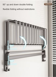 Joybos Towel Rack Bathroom Punch-Free Bathroom Storage Rack Integrated Rack Toilet Toilet Kit Bath Towel Rack 50cm*20cm*6cm Grey  - Image 3