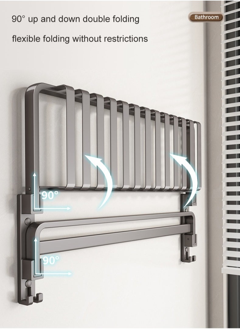 Joybos Towel Rack Bathroom Punch-Free Bathroom Storage Rack Integrated Rack Toilet Toilet Kit Bath Towel Rack 50cm*20cm*6cm Grey  - Image 3