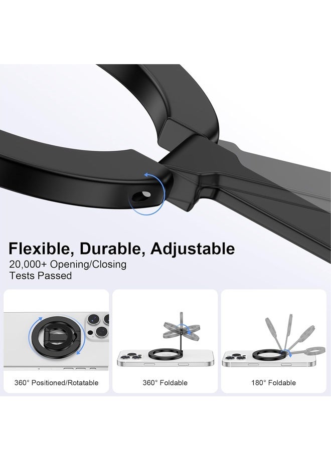 Smartphone holder with a magnetic ring for MagSafe Dual-Side Magnetic technology. It serves as a removable gym phone grip with a kickstand, compatible with iPhone 16/15/14/13/12 series and magnetic car mounts - Image 3