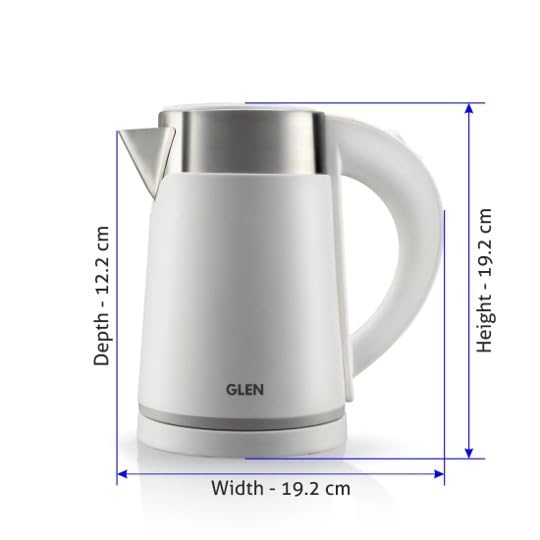 Glen Electric Kettle 800ml, Plastic Clad Stainless Steel, Cordless, 360° Rotation Base, Auto Shutoff, 800W, Kettle for Hot Water & Tea - White (9004) - Image 2