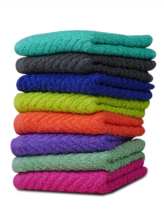 ZUPERIA Zigzag Wash Cloth -16 Pack -12" x 12"- Highly Absorbent Soft Washcloths for Face, Gym Towels, Hotel Spa Quality, Reusable Multipurpose Towels (Assorted) - Image 1