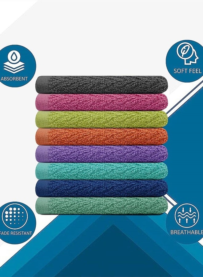 ZUPERIA Zigzag Wash Cloth -16 Pack -12" x 12"- Highly Absorbent Soft Washcloths for Face, Gym Towels, Hotel Spa Quality, Reusable Multipurpose Towels (Assorted) - Image 3