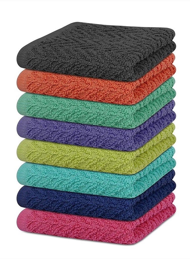 ZUPERIA Zigzag Wash Cloth -16 Pack -12" x 12"- Highly Absorbent Soft Washcloths for Face, Gym Towels, Hotel Spa Quality, Reusable Multipurpose Towels (Assorted) - Image 2