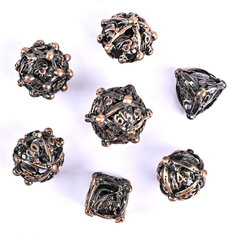 UBEUCK DND Metal Dice Set, UBEUCK 7PCS Gear Metal DND Dice Set for Dungeons & Dragons Board Games Boxes(Ancient Nickel Gear) - Image 2