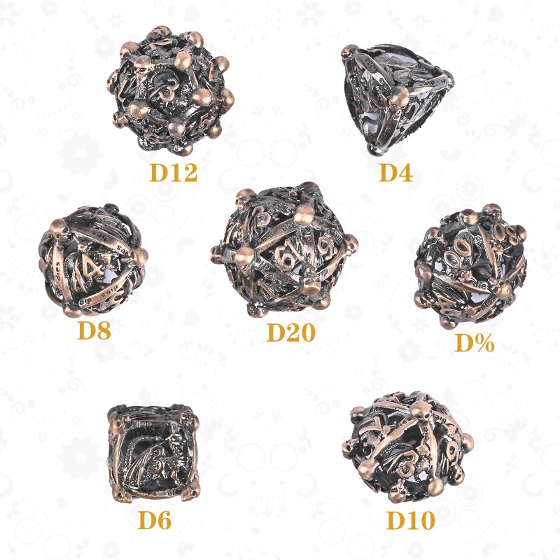 UBEUCK DND Metal Dice Set, UBEUCK 7PCS Gear Metal DND Dice Set for Dungeons & Dragons Board Games Boxes(Ancient Nickel Gear) - Image 4