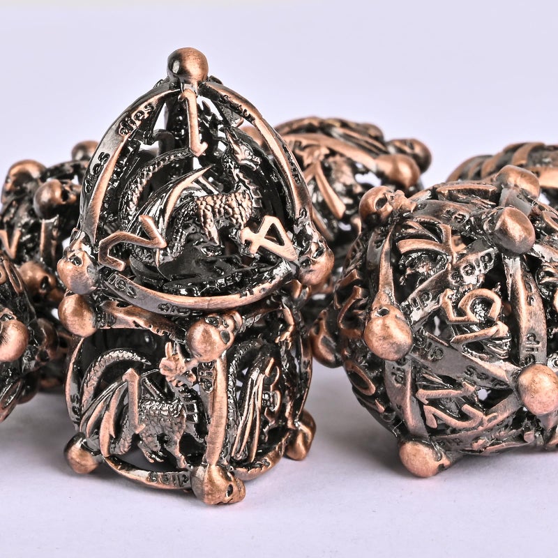 UBEUCK DND Metal Dice Set, UBEUCK 7PCS Gear Metal DND Dice Set for Dungeons & Dragons Board Games Boxes(Ancient Nickel Gear) - Image 3