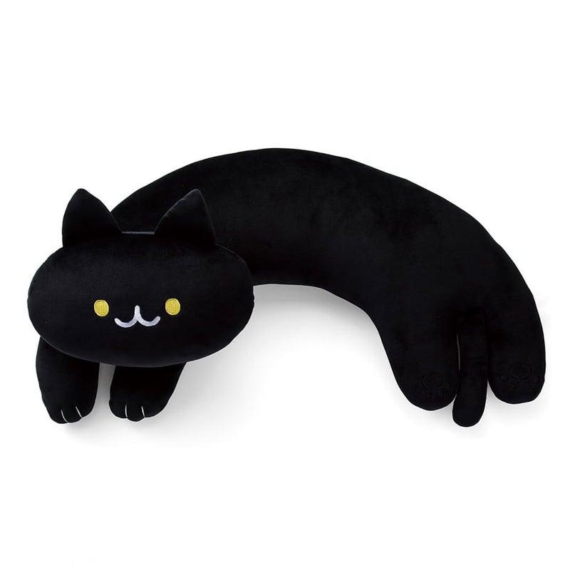 Furvana UShaped Cat Plush Pillow Cute Plushies 20 Ultrasoft Cat Stuffed Animal Birtday Gift Black - Image 1