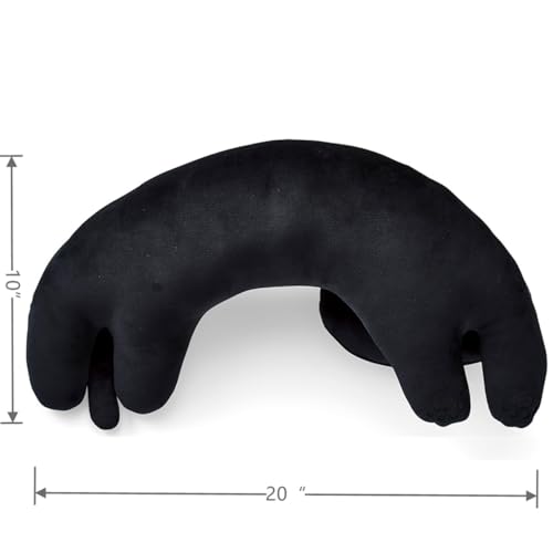 Furvana UShaped Cat Plush Pillow Cute Plushies 20 Ultrasoft Cat Stuffed Animal Birtday Gift Black - Image 4