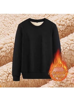 2024 Winter Fleece-Lined Thickened Wool Jacket Casual Sports Suit Mens Trendy Clothing Pants Wholesale Round neck sherpa sweatshirt [single piece]