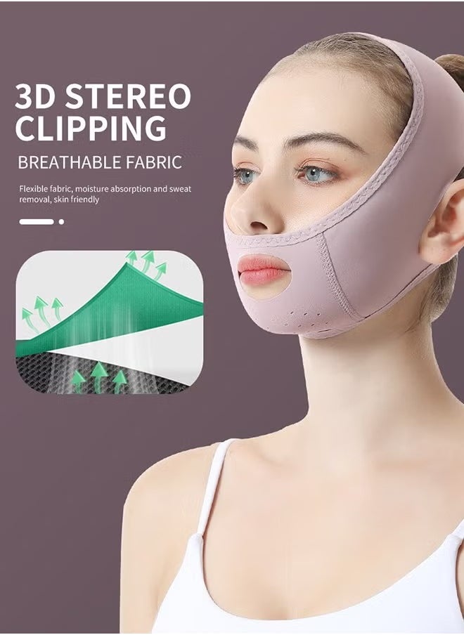 BEUTPATER Double Chin Reducer,V Line Mask Face Lifting Strap,Face Lift Chin Strap Sculpting Tool,Reusable Face Shaper and Lifting Belt,Chin Up Eliminator,Exclusive Formula For Efficient Improvement(Purple)  - Image 2