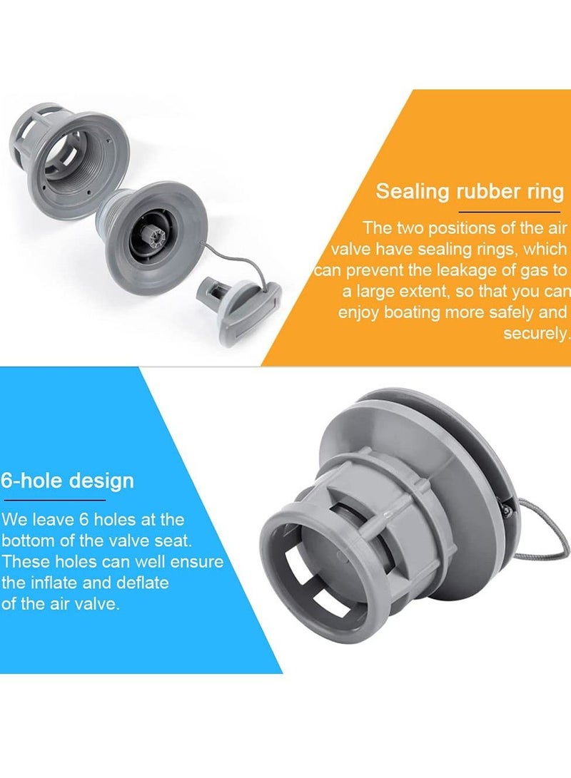 Inflatable Boat Air Valve, Kayak 8 Teeth Air  Valve PVC Boat Valve Air Gas Valve Cap Replacement Inflatable Valve Replacement , Kayak Air Valve Adapter, Suitable  for Inflatable Boat Dinghy Kayak Cano - Image 3