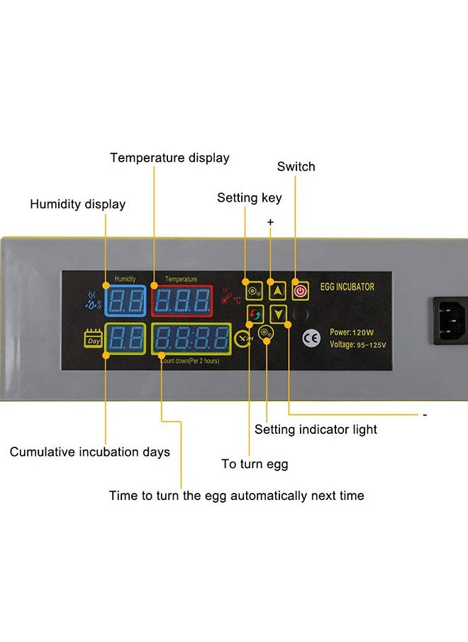 LEXIN - 48 Egg Incubator, Automatic Turning Digital Chicken Egg Hatcher, Temperature and Humidity Control with Digital Display for Hatching Chickens Ducks Goose and etc.. - Image 1