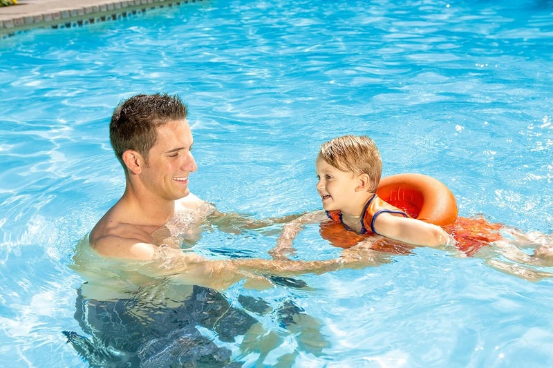 Poolmaster Learn-to-Swim Vest, Adjustable Tube Floatation Swim Trainer and Swim Aid for Kids Ages 3 to 6 Years, Orange - Image 2