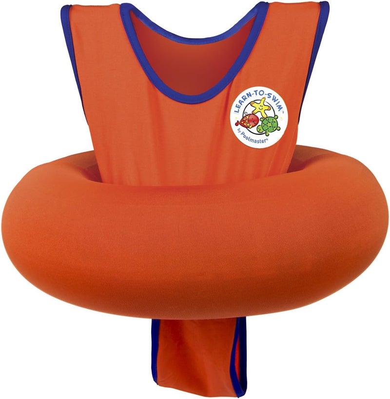 Poolmaster Learn-to-Swim Vest, Adjustable Tube Floatation Swim Trainer and Swim Aid for Kids Ages 3 to 6 Years, Orange - Image 1