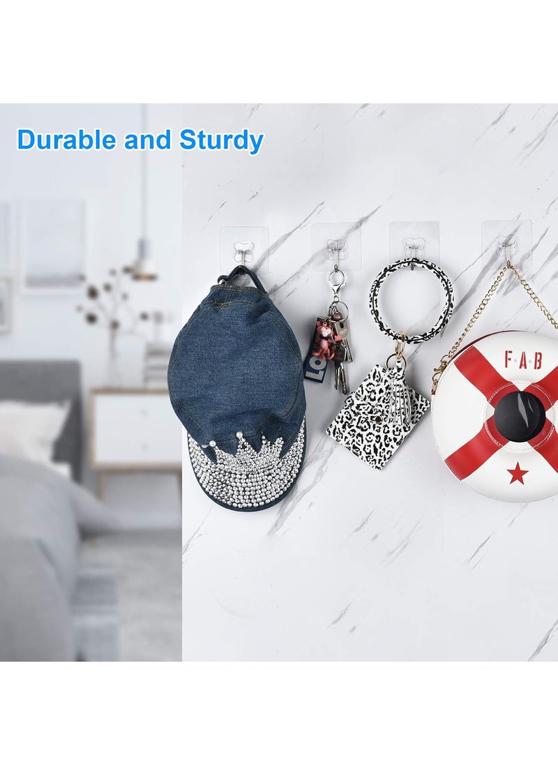 Kattykitty 12Pcs Adhesive Hooks Heavy Duty Wall Hooks Transparent NoRust Seamless Waterproof Oilproof Free Drilling Wall Hangers Suitable for Ceiling Kitchen Bathroom  - Image 4