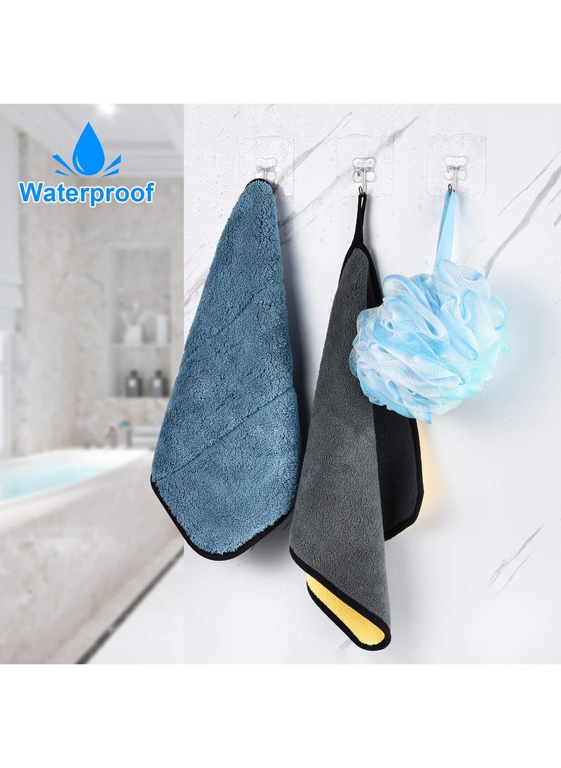 Kattykitty 12Pcs Adhesive Hooks Heavy Duty Wall Hooks Transparent NoRust Seamless Waterproof Oilproof Free Drilling Wall Hangers Suitable for Ceiling Kitchen Bathroom  - Image 3
