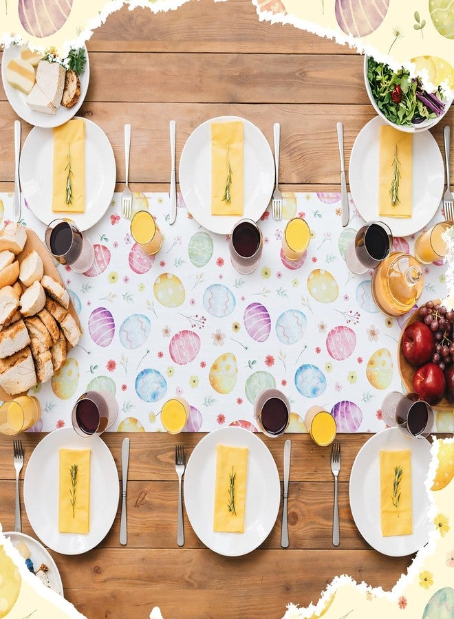 Chumia Sheer Easter Table Runner 120 Inch Colorful Happy Easter Egg Table Runner Decorations 10 FT Gauze Mesh Spring Floral Holiday Kitchen Dining Tables Decor Centerpiece for Garden Home Party - Image 5