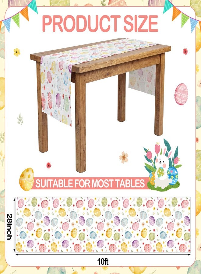 Chumia Sheer Easter Table Runner 120 Inch Colorful Happy Easter Egg Table Runner Decorations 10 FT Gauze Mesh Spring Floral Holiday Kitchen Dining Tables Decor Centerpiece for Garden Home Party - Image 2