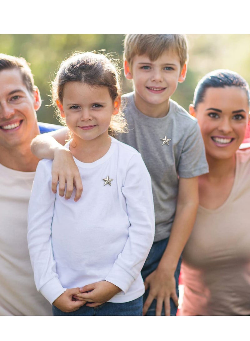 25 قطعة دبابيس طلاء فضية على شكل نجمة، إكسسوارات أنيقة للحقائب، القبعات، والملابس، مثالية للحقائب الجانبية والجينز - Image 2