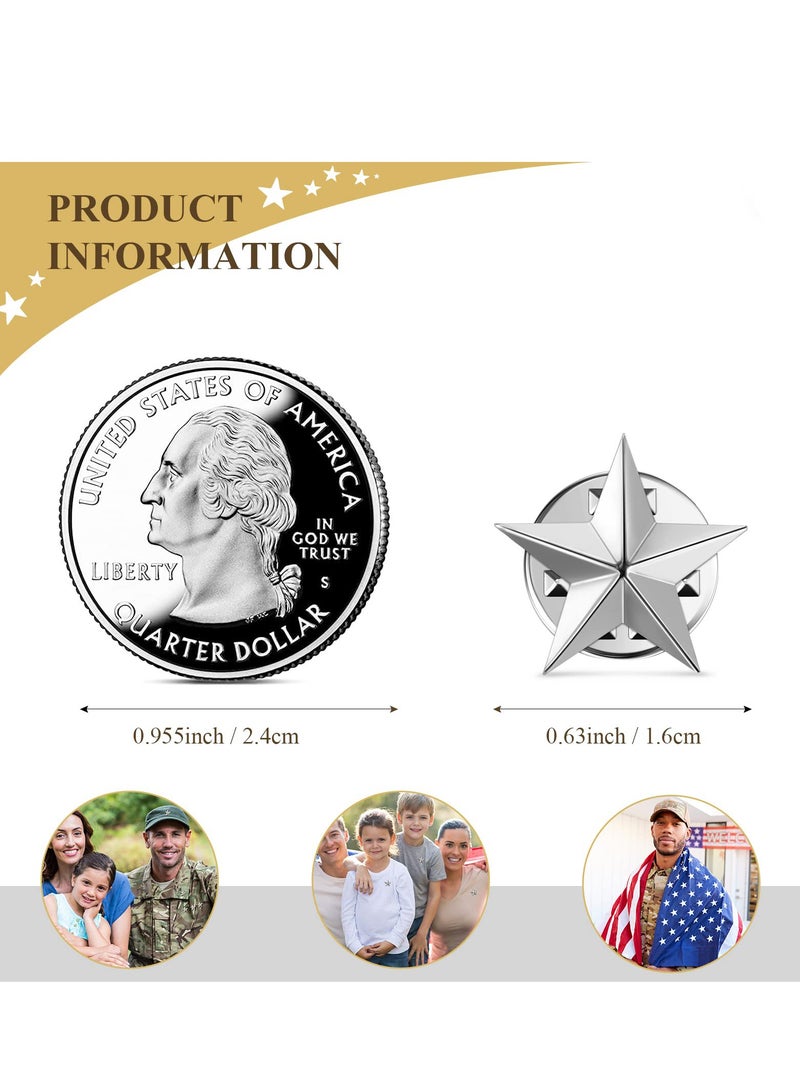 25 قطعة دبابيس طلاء فضية على شكل نجمة، إكسسوارات أنيقة للحقائب، القبعات، والملابس، مثالية للحقائب الجانبية والجينز - Image 3