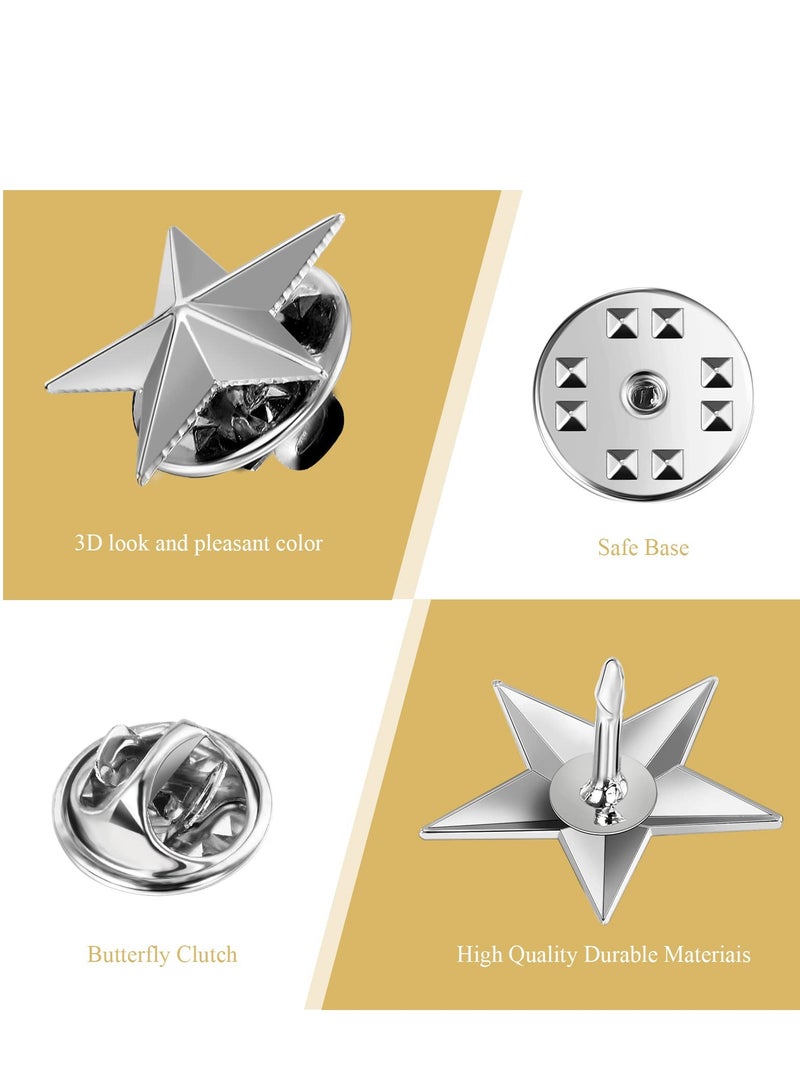 25 قطعة دبابيس طلاء فضية على شكل نجمة، إكسسوارات أنيقة للحقائب، القبعات، والملابس، مثالية للحقائب الجانبية والجينز - Image 4