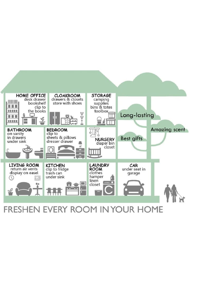 Captaintech Lavender Sachet 1 Box 12Pcs Cartoon Design Sachet Scent Drawer Freshener Car Fragrance Pendant Lasting Fragrance Deodorizer Freshener for Drawers and Closets Home Car Fragrance Product - Image 5