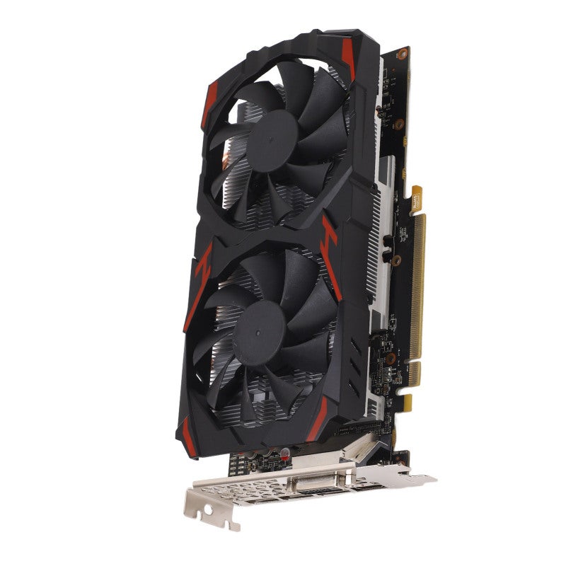 بطاقة رسومات العاب RX 580 ذاكرة 8 جيجابايت DDR5 بواسطة إكسبرس PCI 3.0 - بطاقة كمبيوتر سطح المكتب ذات مراوح مزدوجة هادئة وقابلة للربط والشغل لويندوز 10، ويندوز 11، ألعاب لينكس، العمل المنزلي وتعديل الفيديوهات - Image 2