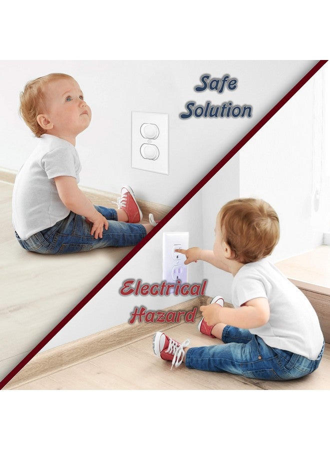 Driddle 60 Pack - Outlet Plug Baby Safety Covers - Protect Little Kids from Electrical Danger with Child Proof Socket Caps - White - Driddle - Image 3