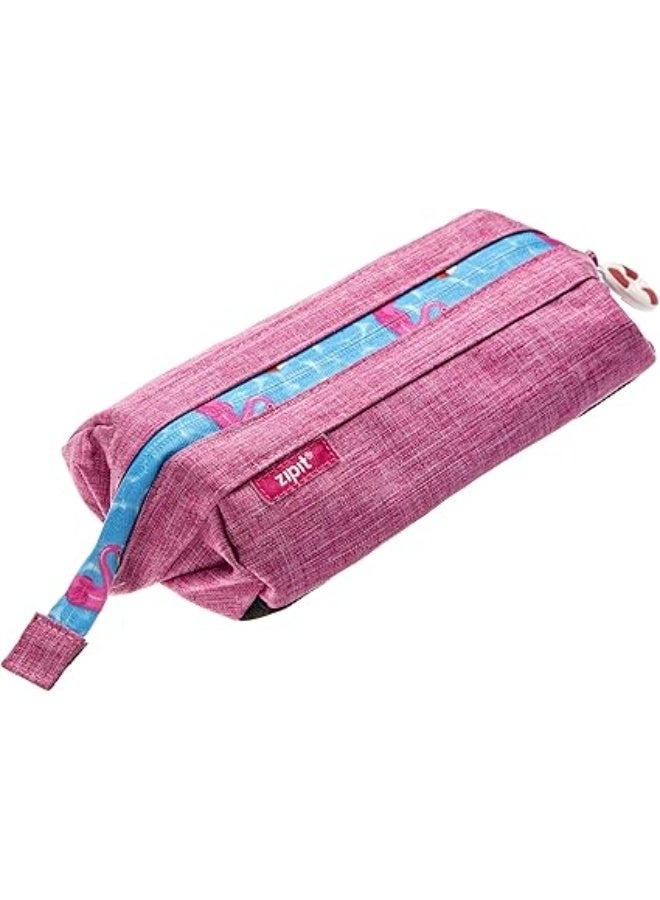 ZIPIT Lenny Pencil Case Durable School Storage Pink - Image 1