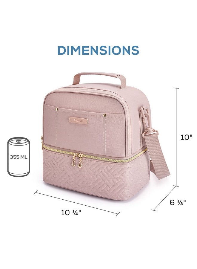 TOURIT Lunch Bag Women Double Deck Lunch Box Insulated Lunch Cooler for Women Men Work, Pink - Image 3
