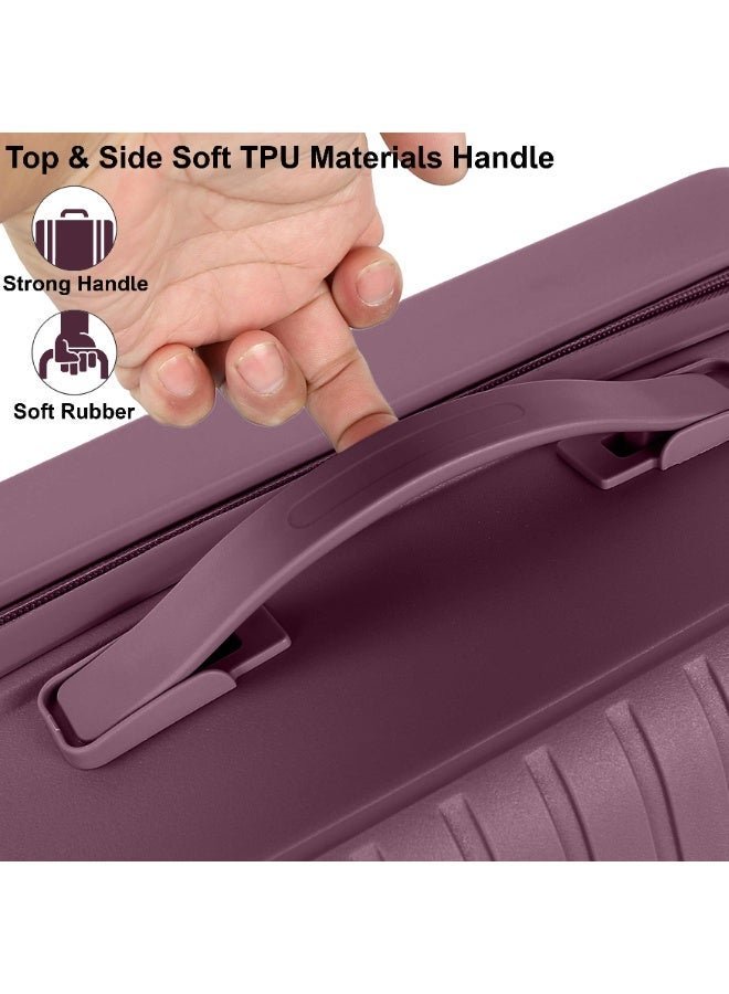 SENATOR Unisex Expandable Hard Case Luggage Lightweight PP Fashion Trolley Luggage with 4 Double Spinner Wheel and Safe Zippers KH1006-Purple - Image 4