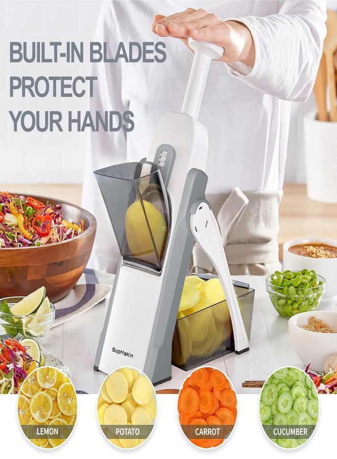 SUPMAKIN Safe Mandoline Slicer for Kitchen, Potato Slicer for Chips, Vegetable & Food Slicer,Thickness Adjustable 0.1-8 mm, Kitchen Faster Slice Artifact (Only Slicer) - Image 3