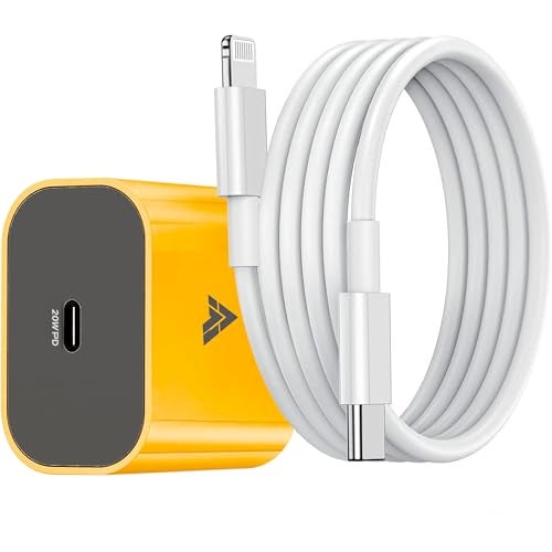 DR VAKU® 20W Charger Adapter Cable Combo (MFi-Certified) Compatible with 14/14Plus/14Pro/14 Pro max/iPhone 13/13 Pro/13 Pro max/iPhone 12/12 Pro/11/X/Xr- Yellow - Image 1