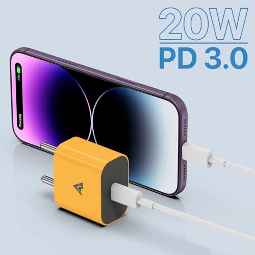 DR VAKU® 20W Charger Adapter Cable Combo (MFi-Certified) Compatible with 14/14Plus/14Pro/14 Pro max/iPhone 13/13 Pro/13 Pro max/iPhone 12/12 Pro/11/X/Xr- Yellow - Image 2