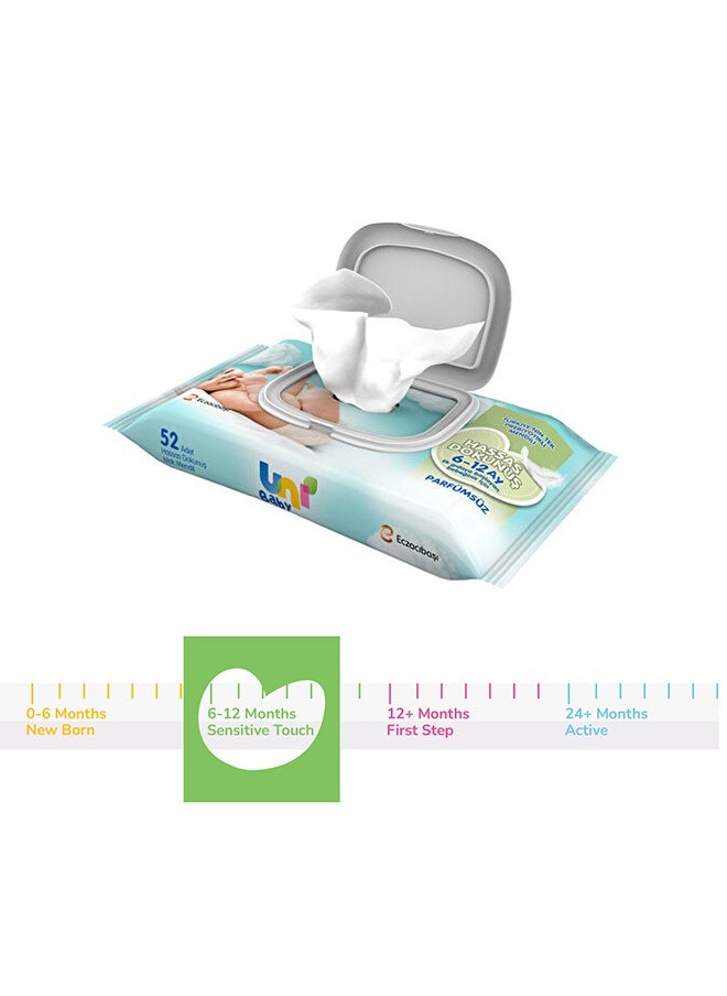 Uni baby - Sensitive Touch Baby Wet Wipes - Fragrance Free 52 pcs - Alcohol & Paraben Free for Sensitive Skin - Image 1