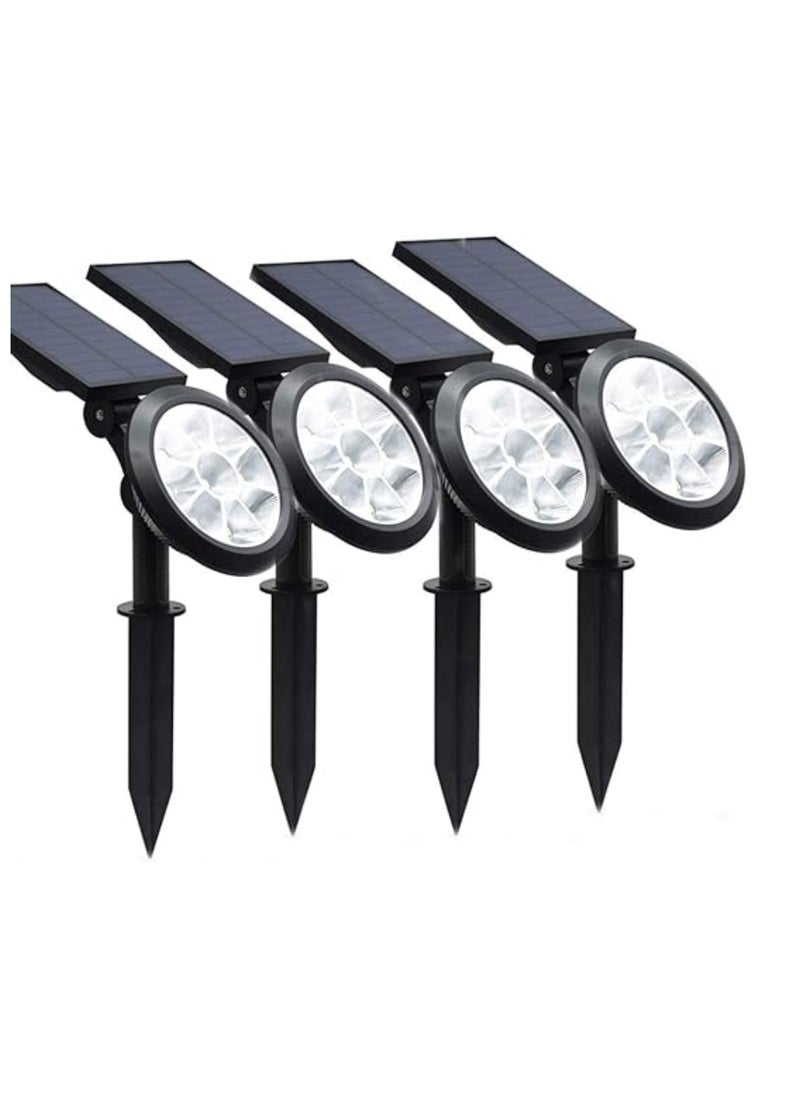 Yuwell 4-Pcs 9 Led Solar Solar Power Landscape Light Outdoor Waterproof Solar Walkway Spotlights Maintain 8-12 Hours Of Lighting For Your Garden, Landscape, Path, Yard, Patio, Driveway Multi Mode And RGB  - Image 1